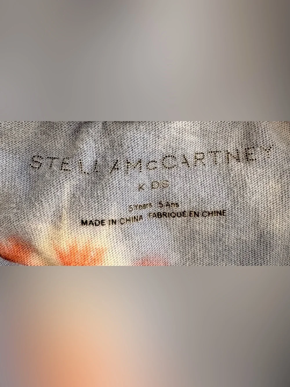 Stella McCartney Kids Tie-Dye Tee with Orange & Teal Accents
